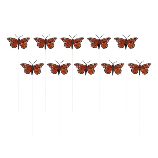 12 Packs: 10 ct. (120 total) Mini Orange Feather Butterflies by Ashland®